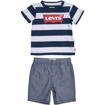 Levis grey heather tee with knit short