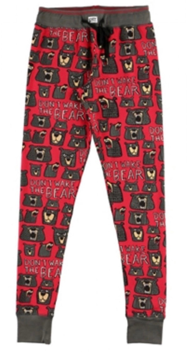 lazy one don't wake the bear adult pj leggings