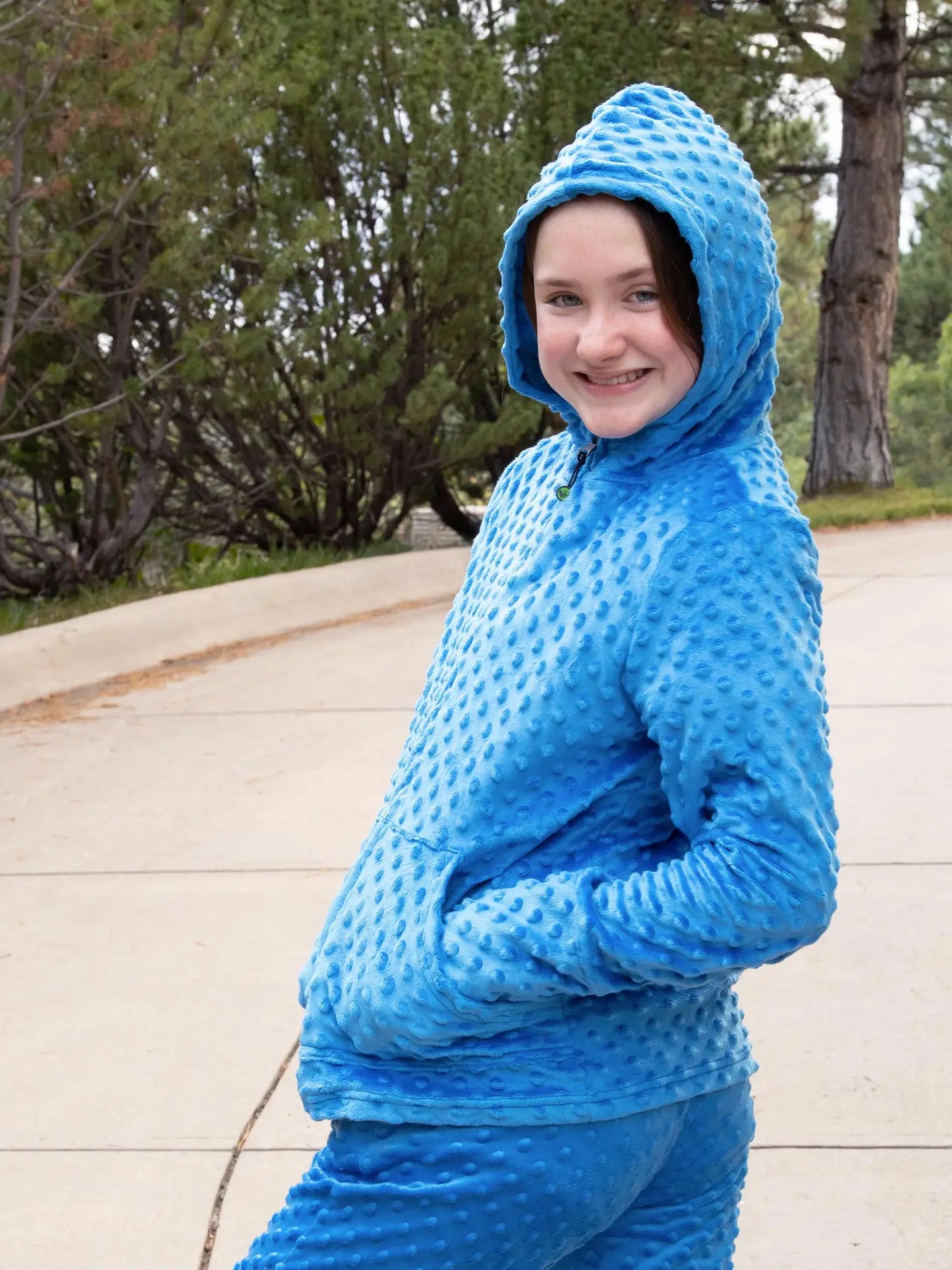 Minky Bubble Hoodie - Inspiration Blue