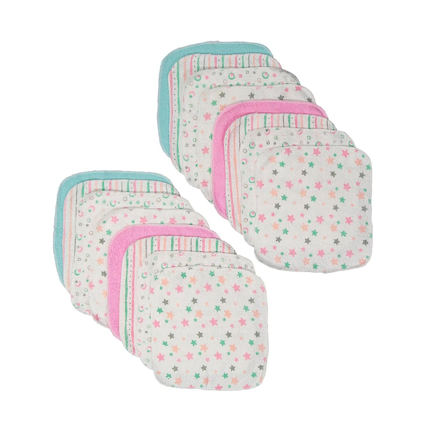 16 Pack Washcloth-Pink Design
