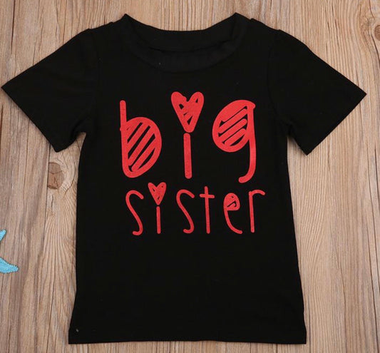 black and pink big sister shirt