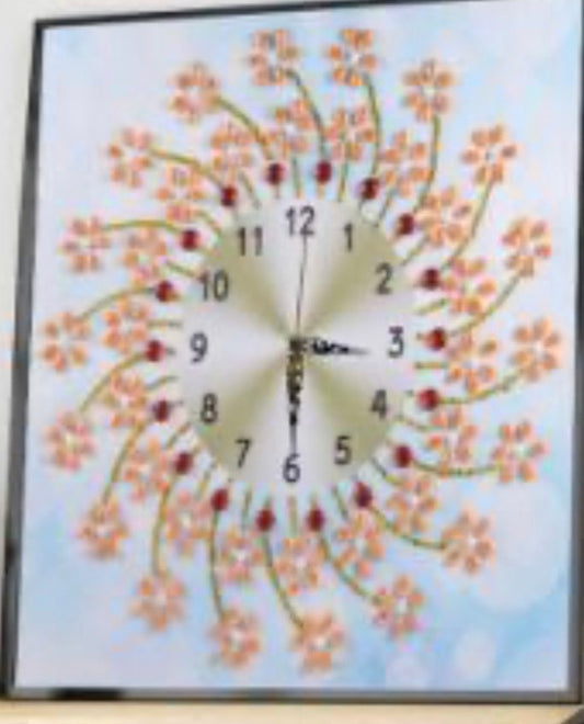 35 x 35 diamond painting clock rhinestone - autumn DZ077
