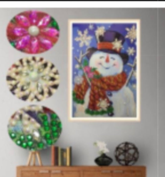 30 x 40 partial drill rhinestone diamond painting - snowman - DZ031