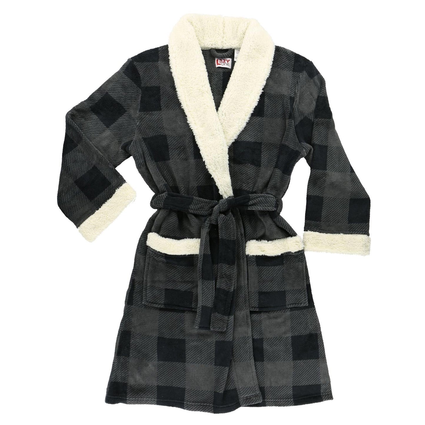 Lazy One - grey plaid robe