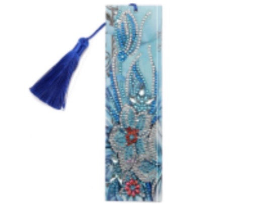 Diamond Painting Bookmark - blue flowers