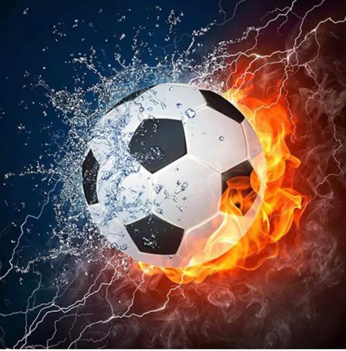 30 x 30 full drill diamond painting - (Hy6163) shattering soccer ball