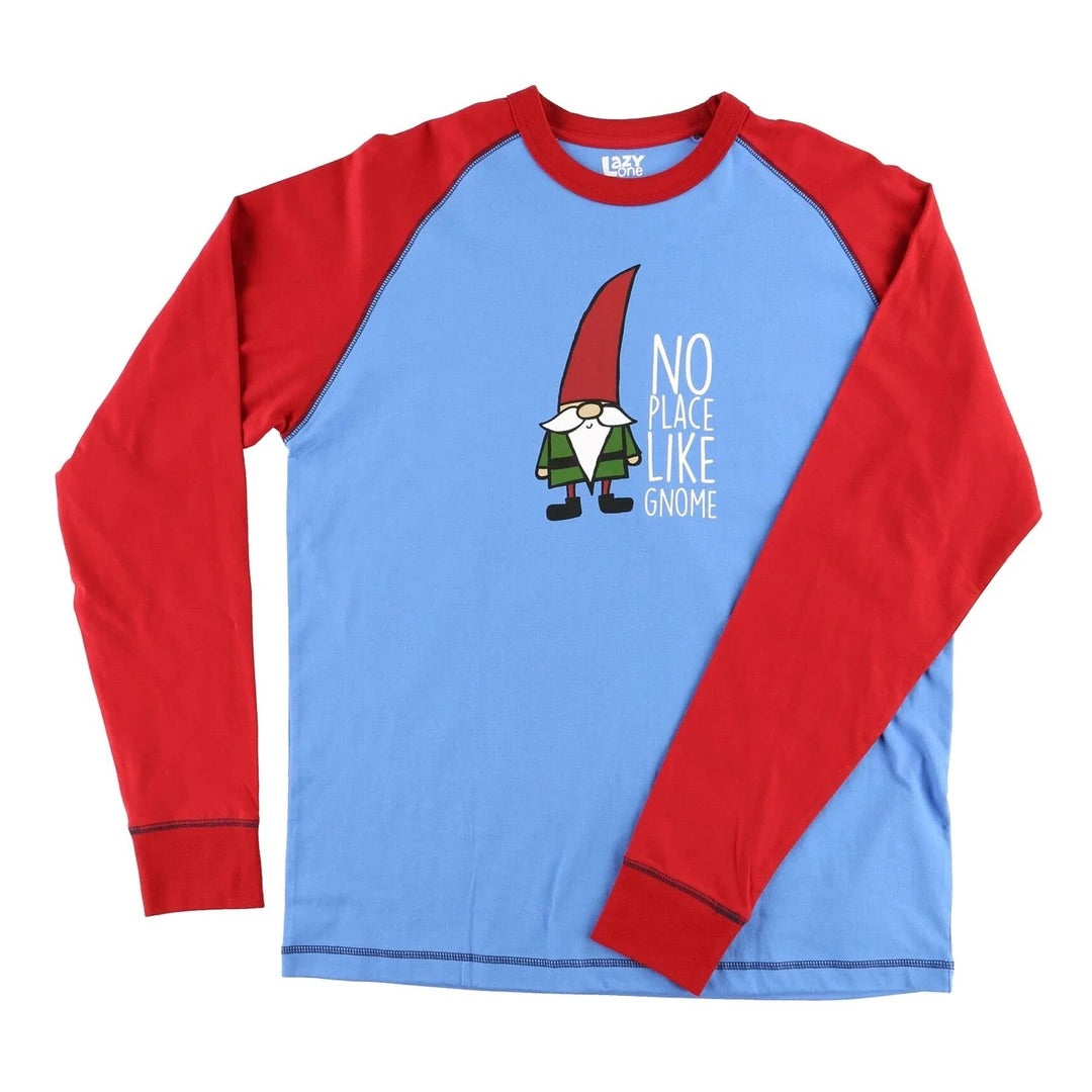 Lazy One no place like gnome long sleeve pj top