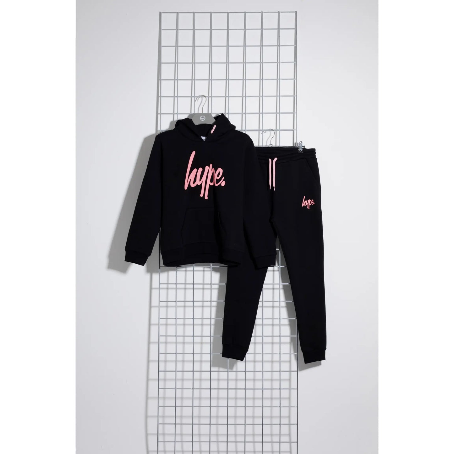 Hype Black Pink Script Kids Tracksuit