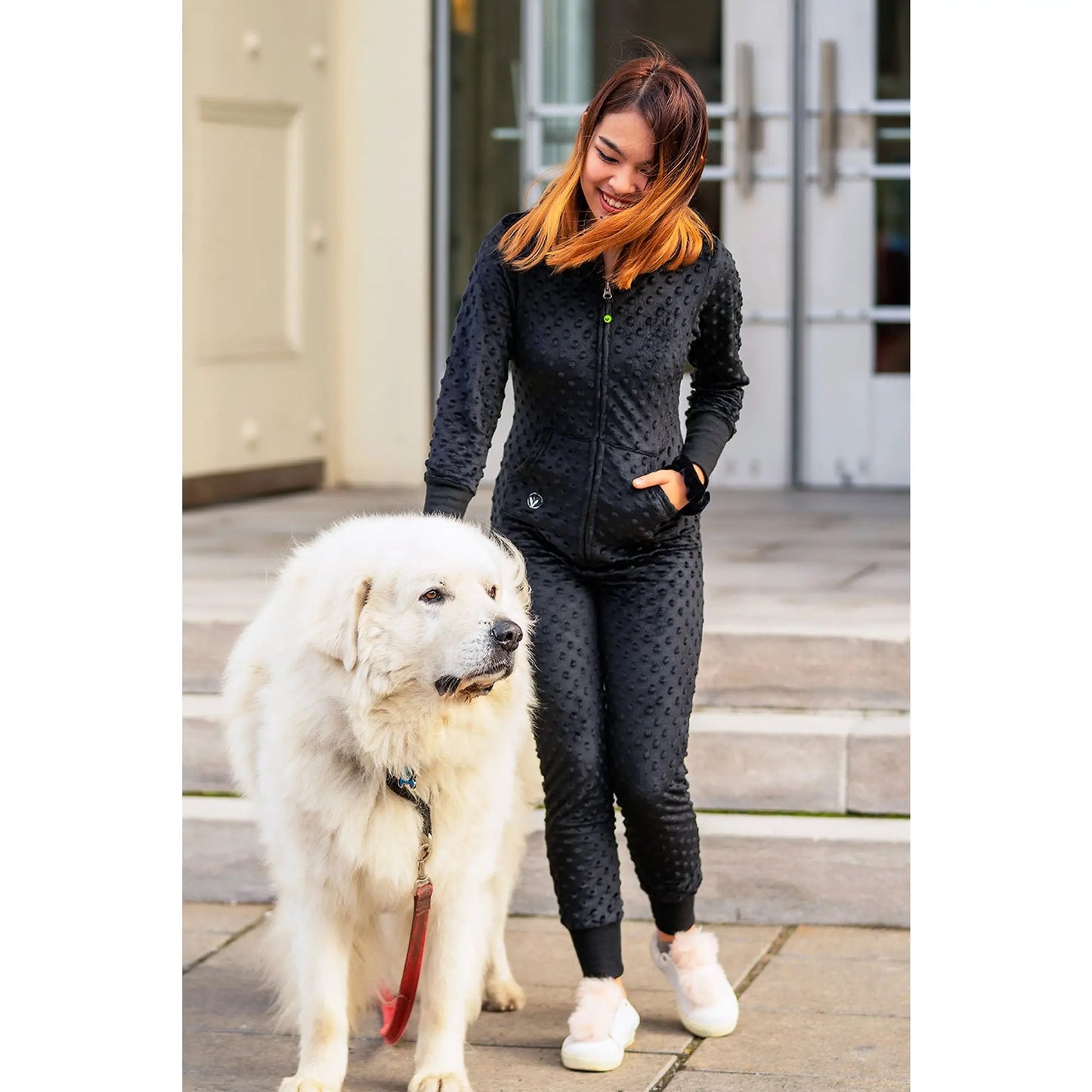 Limeapple minky bubble onesie black