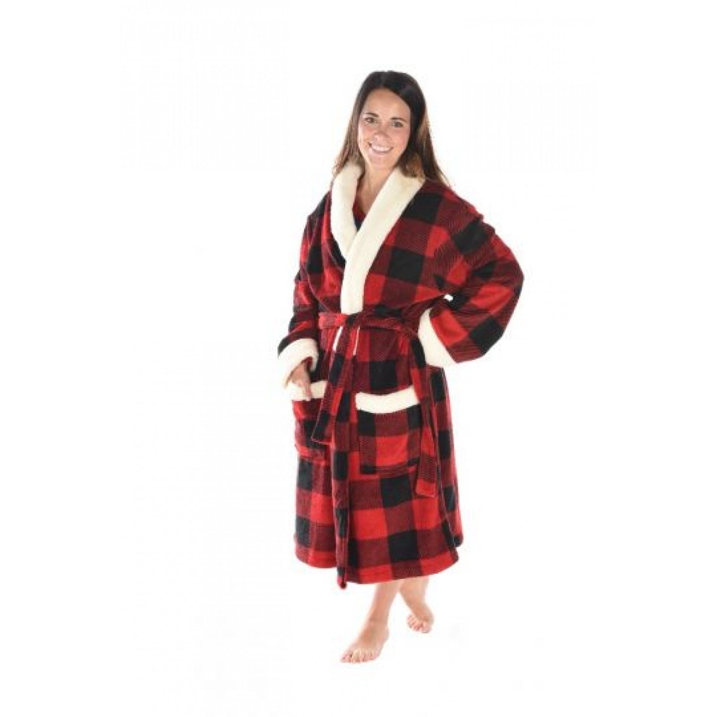 Lazy One - red plaid adult robe