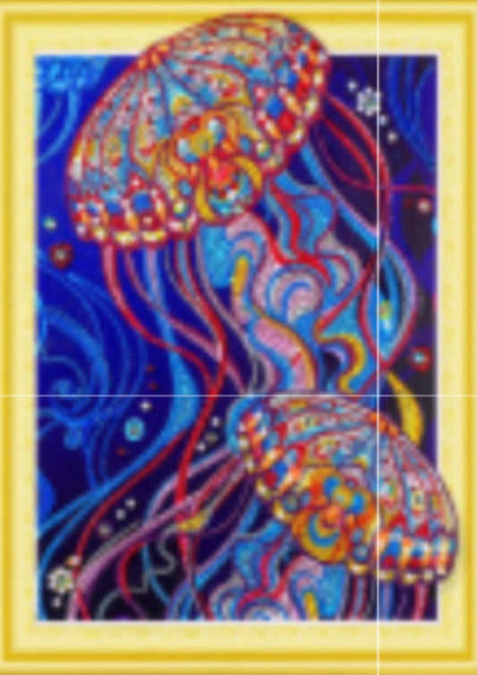 40 x 50 partial drill diamond painting -  jelly fish  - HZ016