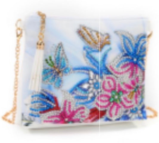 18 x 15 diamond painting shoulder bag - white