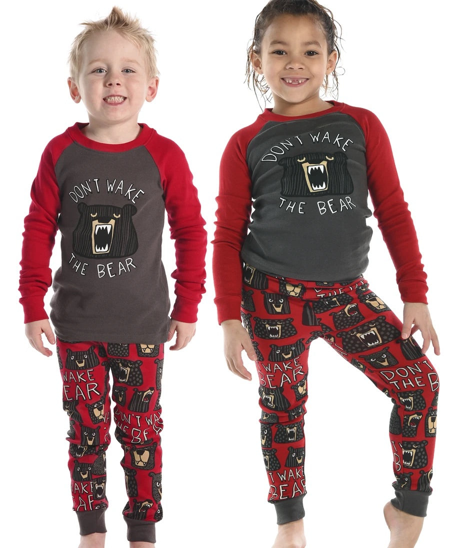 Lazy One - Don't Wake Bear Kid's Long Sleeve PJ's