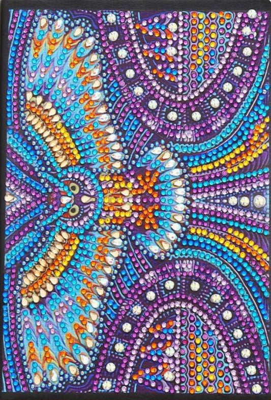 diamond painting notebook - owl in flight HM009