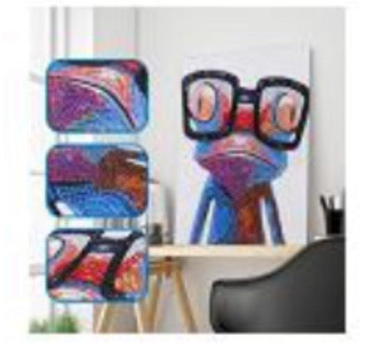 25 x 30 diamond painting rhinestone - nerdy frog H019
