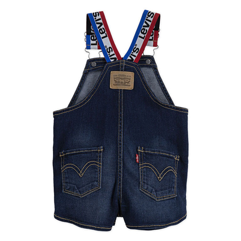 Levis rinse logo strap denim shortall