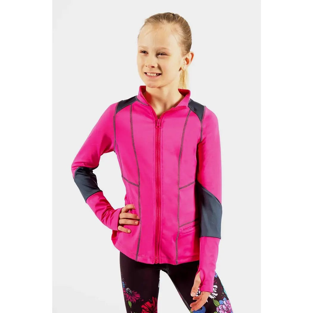 Limeapple fuchsia/ charcoal activewear jacket