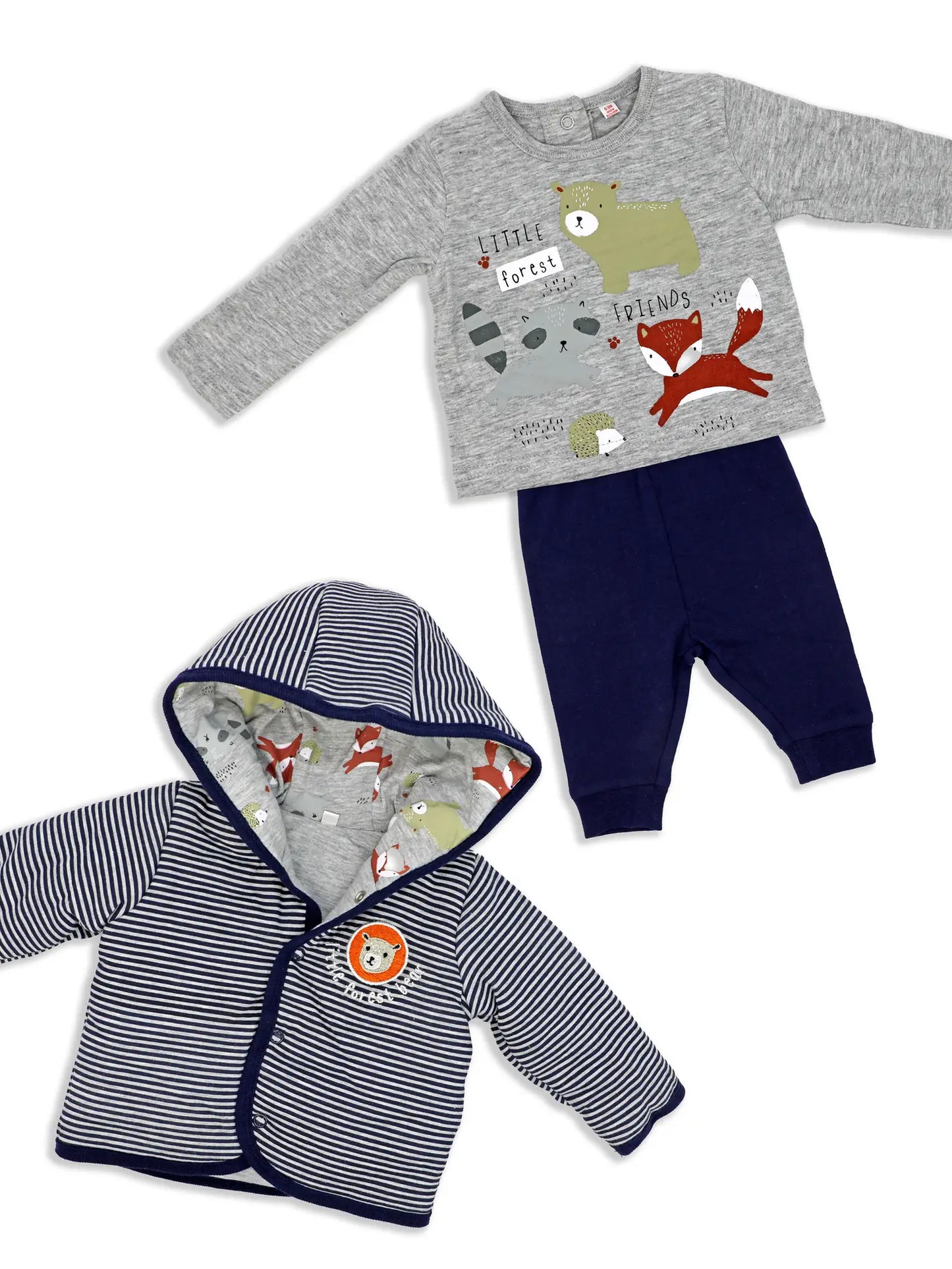 Boys 3 Piece Jacket Set: Little Forest Bear