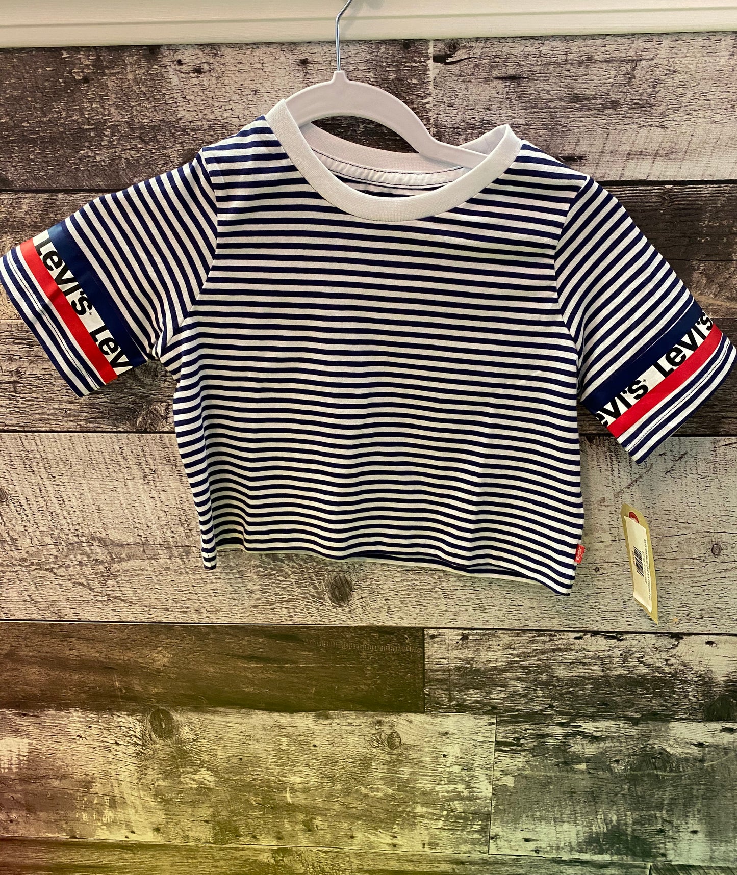 levis medieval blue s/s cropped top