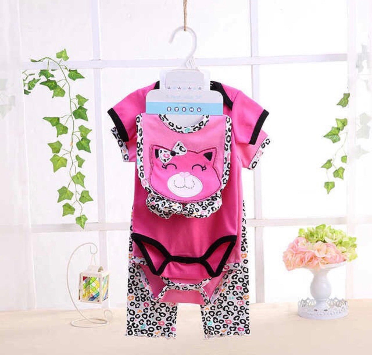 5 pce pant set - pink kitty