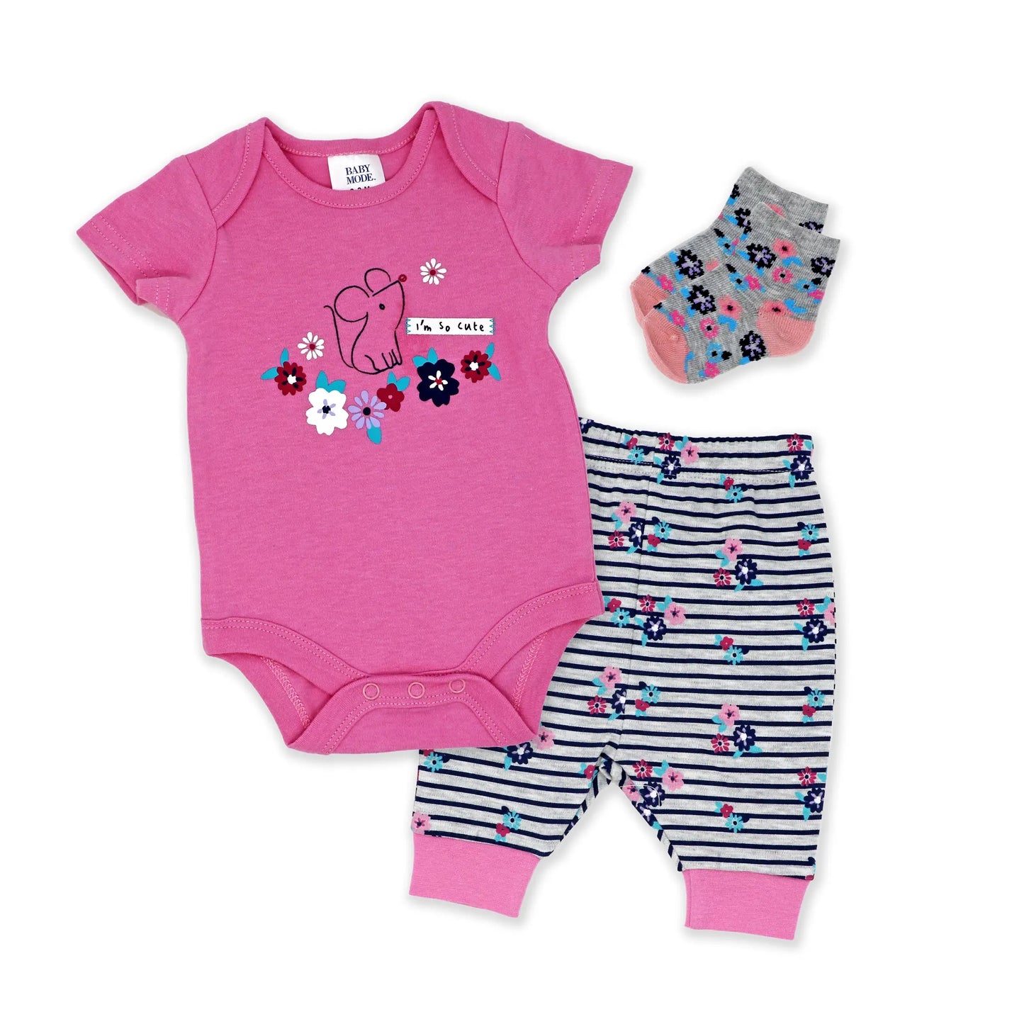 Girls 3 Piece Jogger Set - Mouse