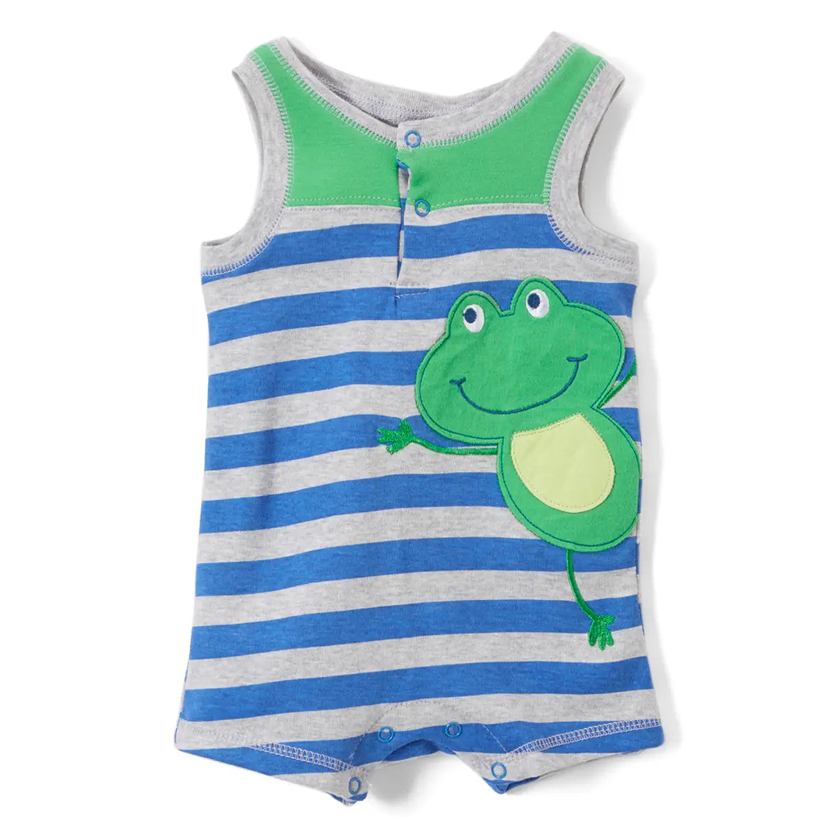 Boy's Short Sleeve Romper: Frog