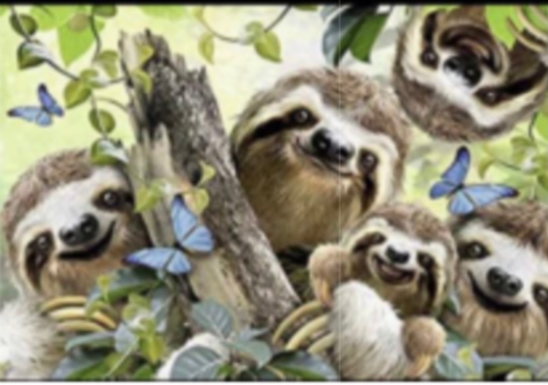 40 x 30 full round drill diamond painting - sloths