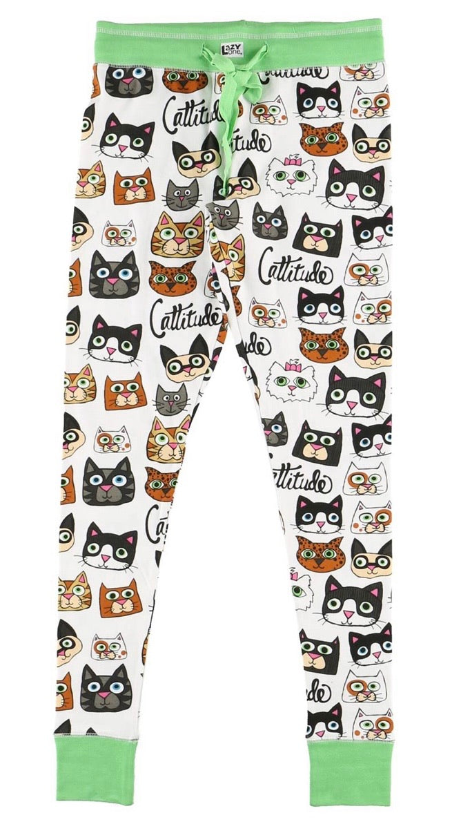 lazy one cattitude adult pj leggings