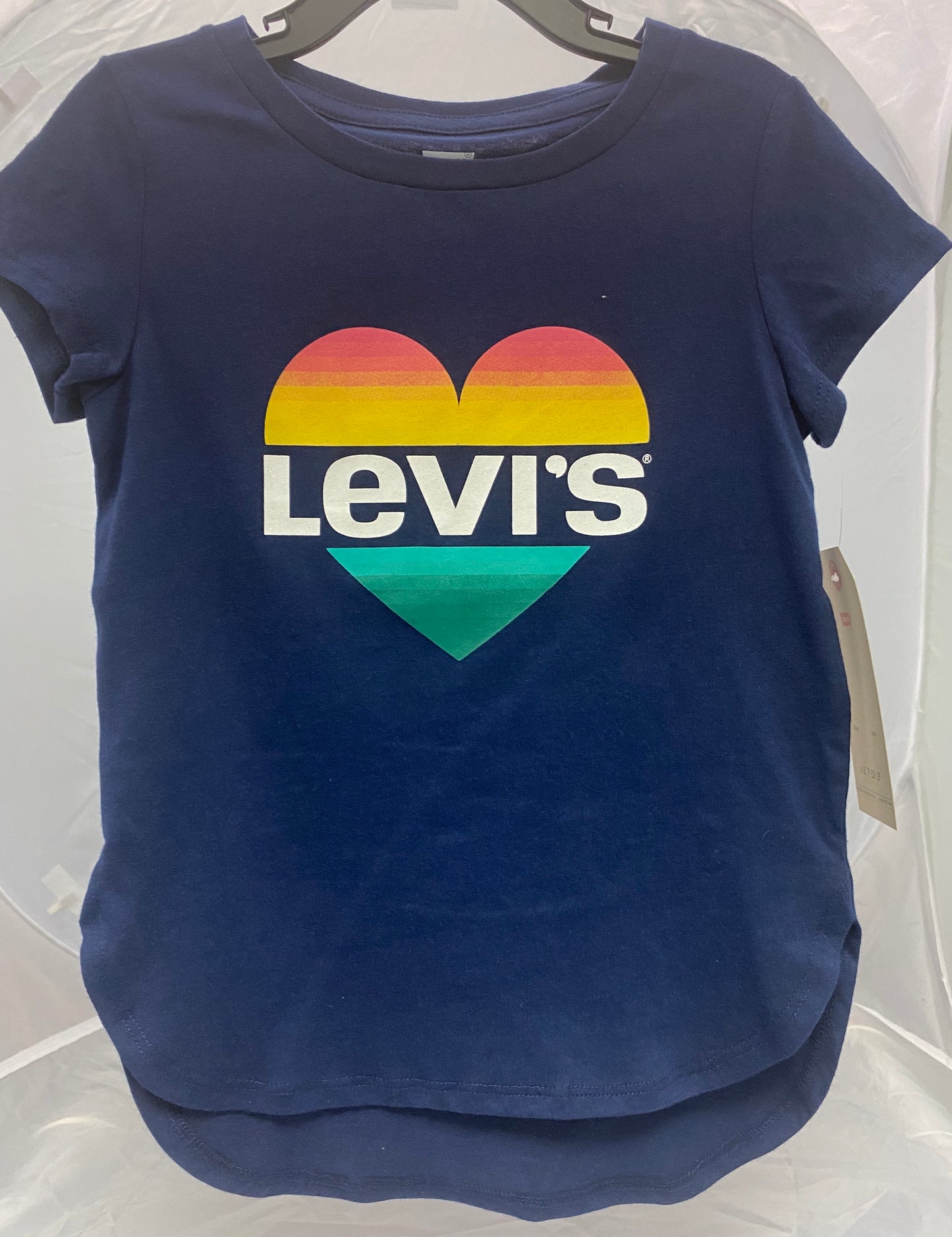 Levis blue short sleeve high-lo tee
