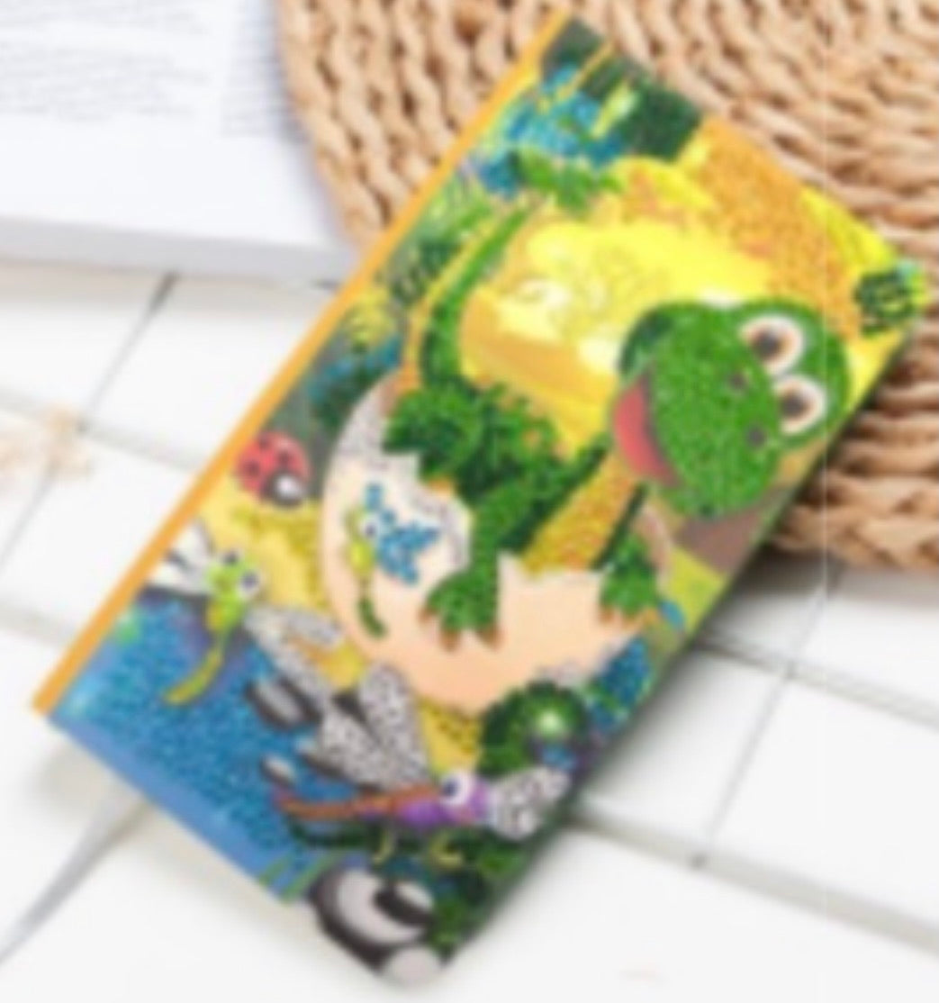 10 x 17.5 diamond painting notebook - dino - BZ013