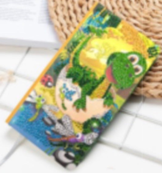10 x 17.5 diamond painting notebook - dino - BZ013