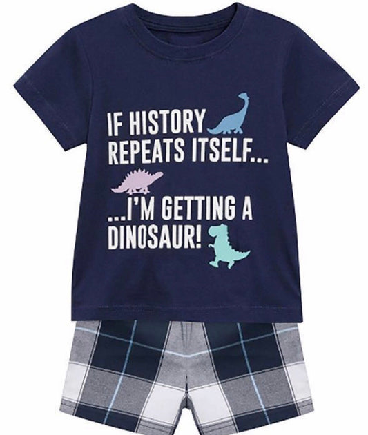 Boys dino short set