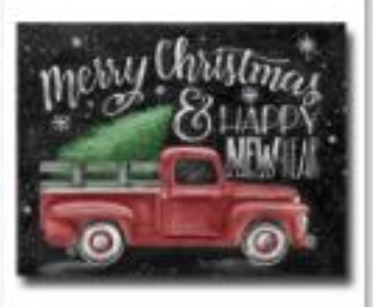 30 x 25 full round diamond painting - Christmas/new years red truck