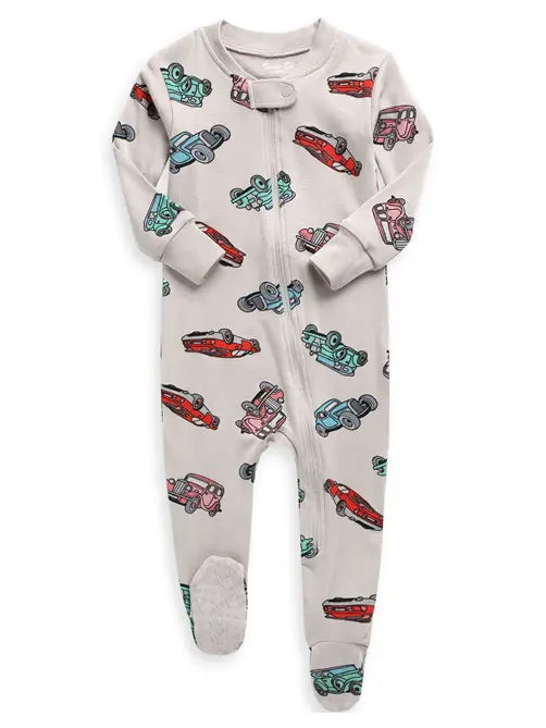 Retro Car Baby Footie
