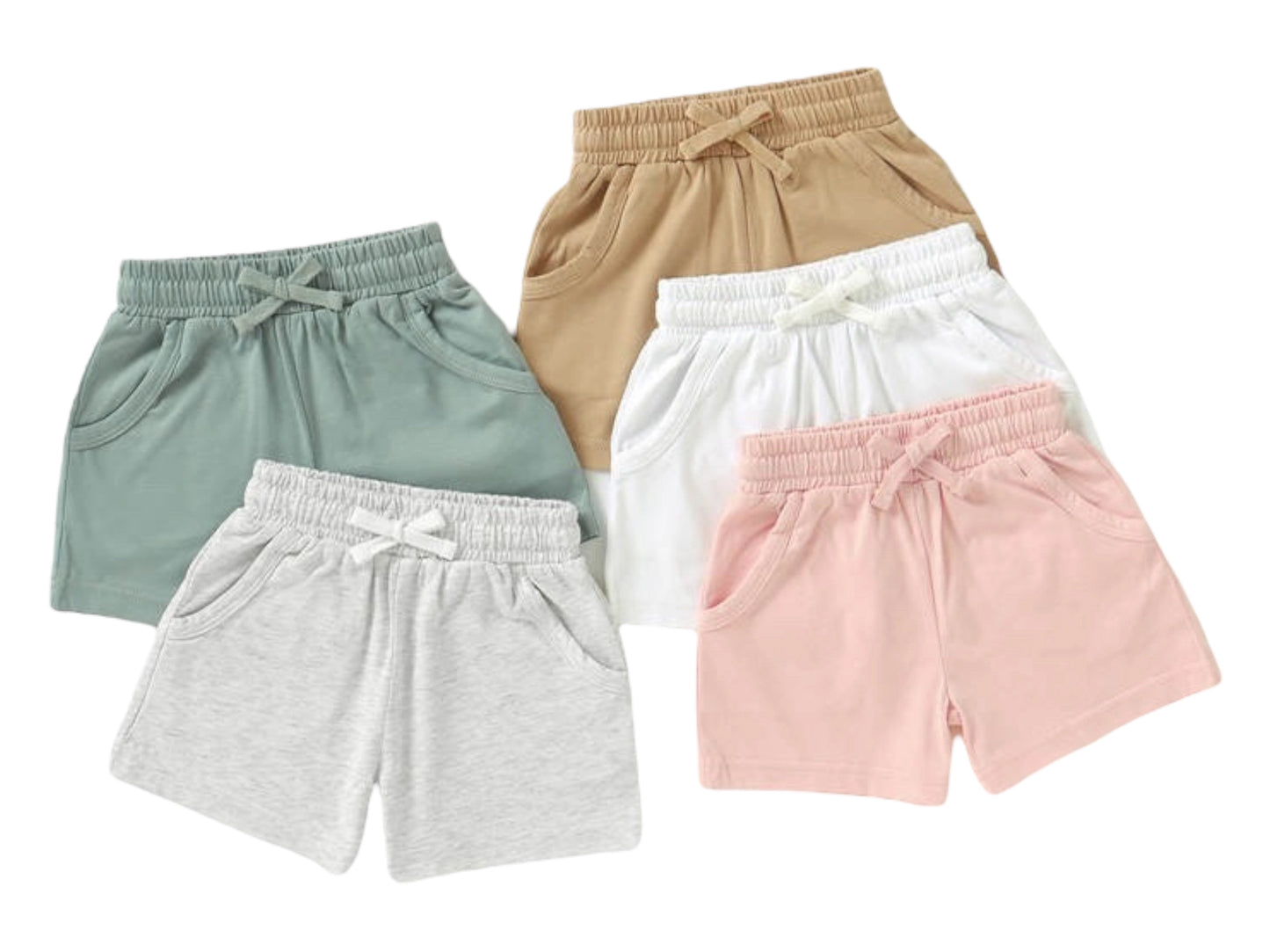 Organic Shorts with Pockets Relaxed Minimalist Style- green