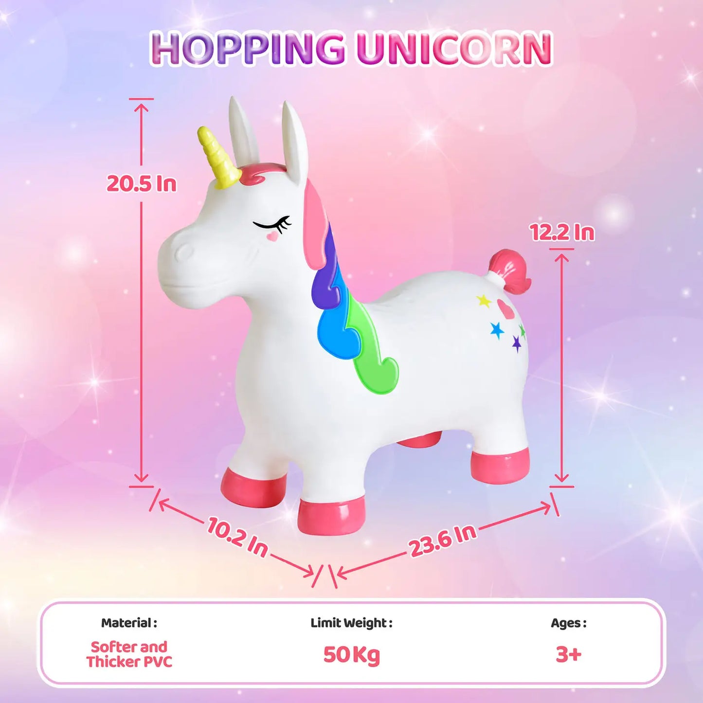 20.5 Inches Bouncy Horse Hopping Unicorn