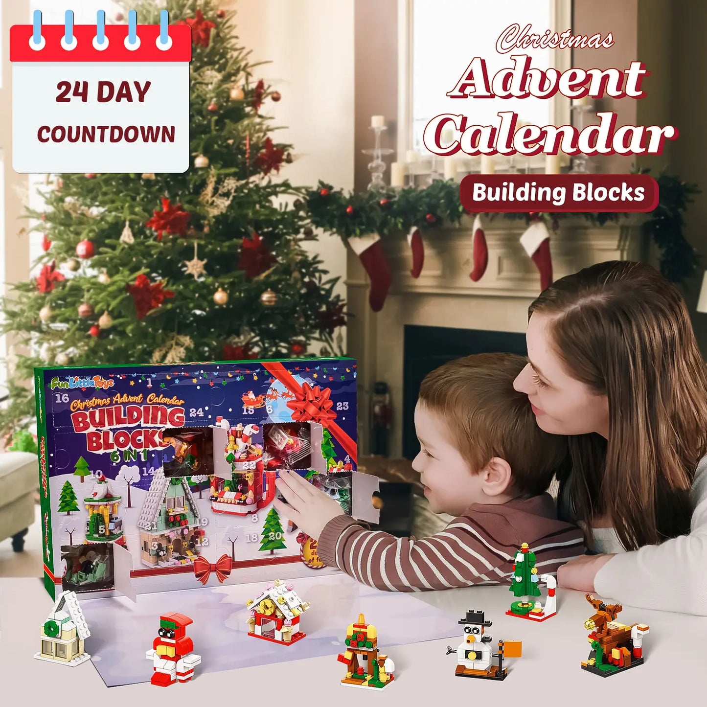 2023 Advent Calendar: 6-in-1 Christmas Building Blocks