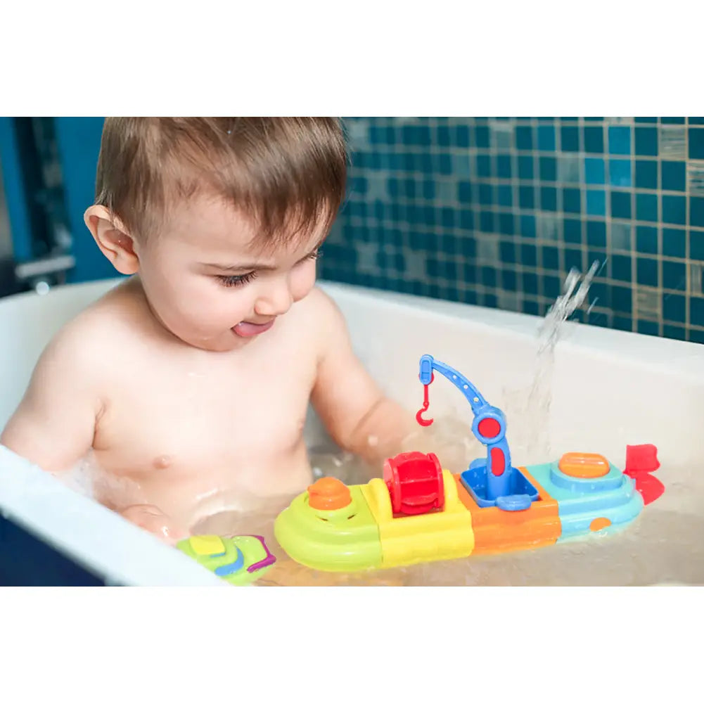 7 Pcs Bath Toys Boats Include One Big Wind Up Squirters