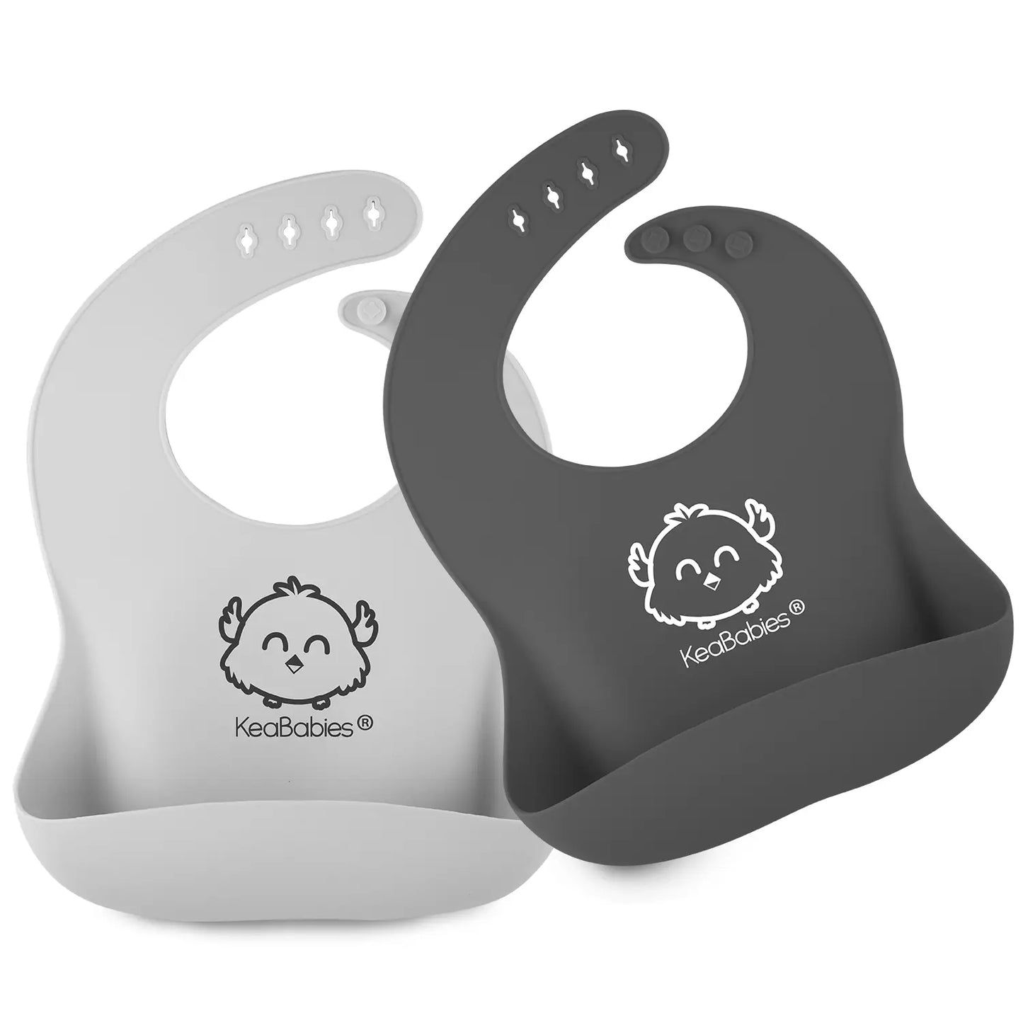 2-Pack Silicone Baby Bibs For Boys and Girls (Too Cool)