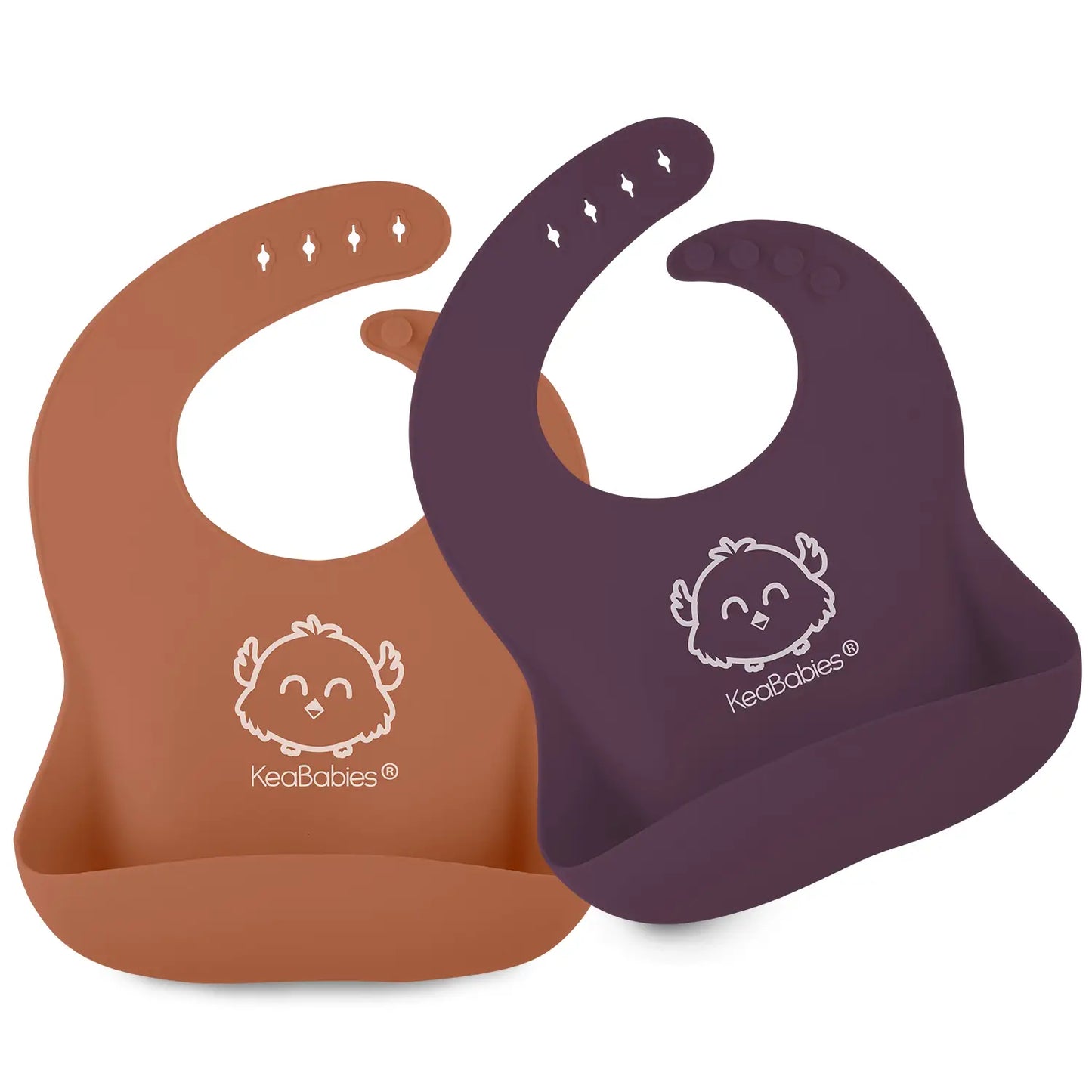 2-Pack Silicone Baby Bibs For Boys and Girls (Horizon)