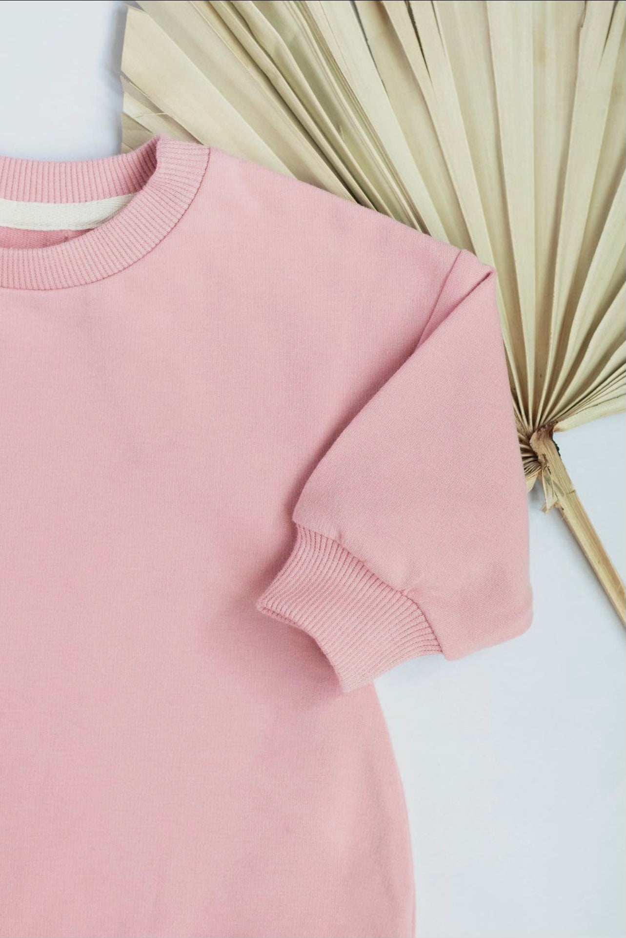 Solid Oversized Bubble Romper Sweatshirt Soft Organic Cotton - pink