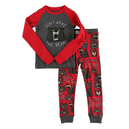 Lazy One Don't Wake Bear Kid's Long Sleeve PJ's