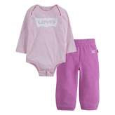 Levi's pink lady logo bodysuit set