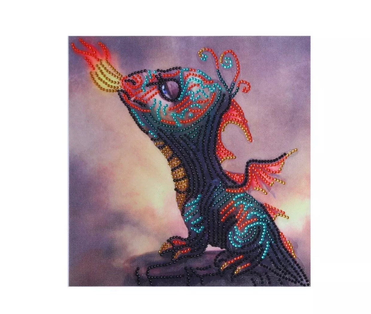 25 x 25 diamond painting (rhinestone) - fire dragon H025