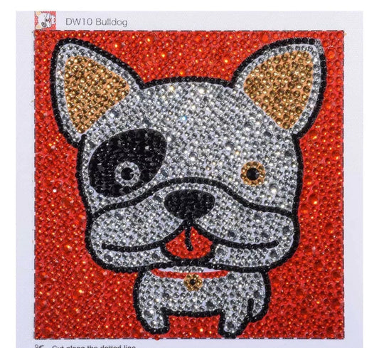 15 x 15 diamond painting (rhinestone) - bulldog AT014