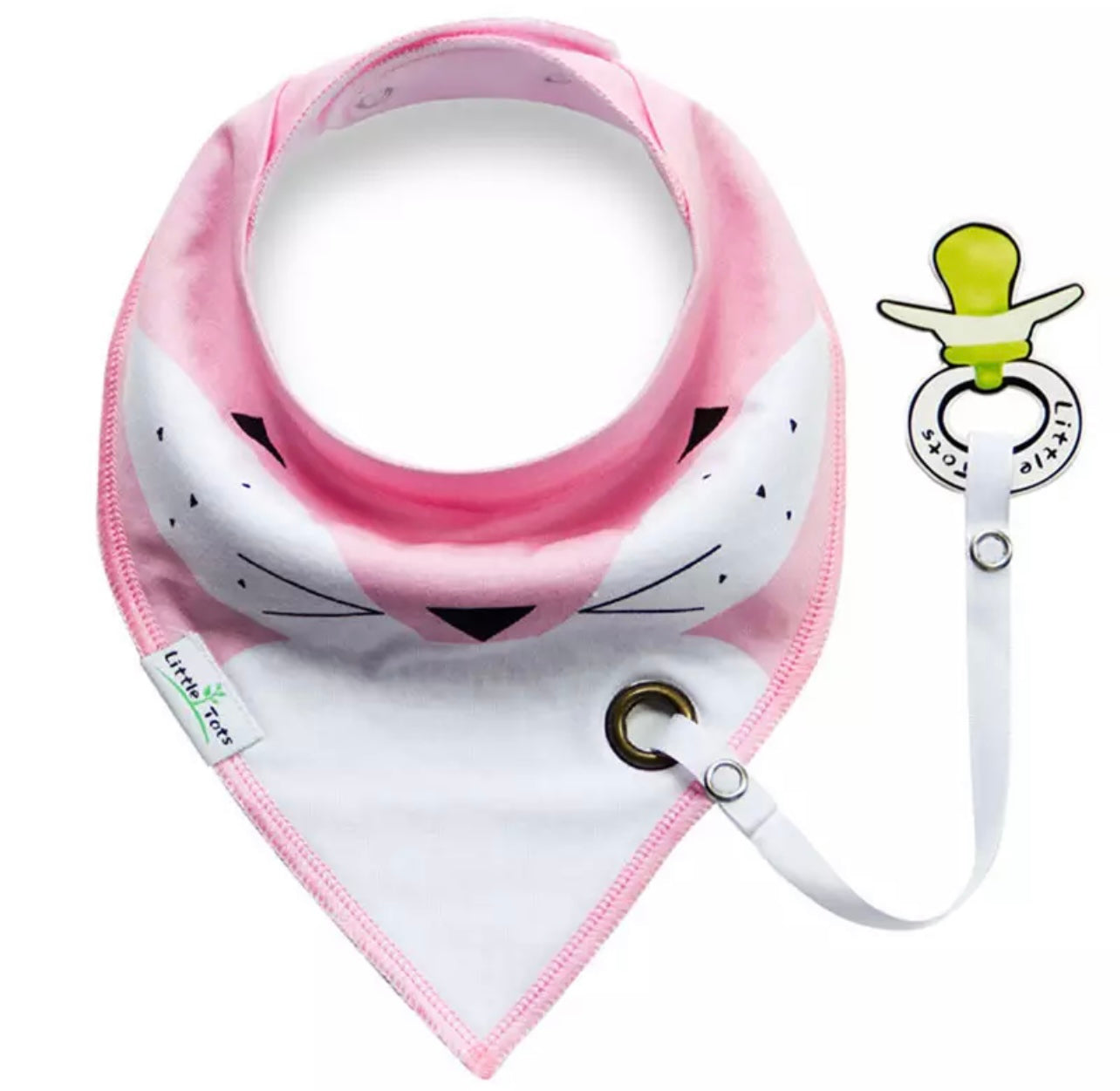 Bib with snap holder for soother