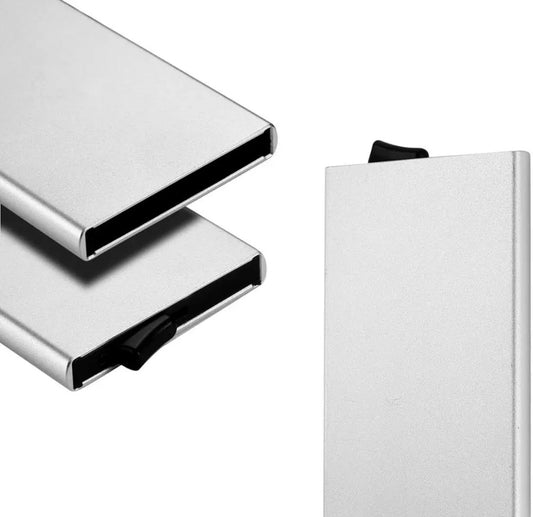 RFID blocking aluminum card case/wallet - silver