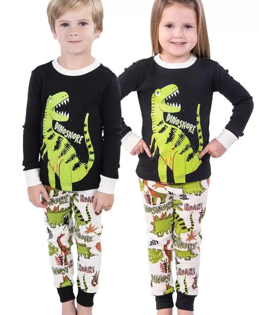 Lazy One Dinosnore kids pj set