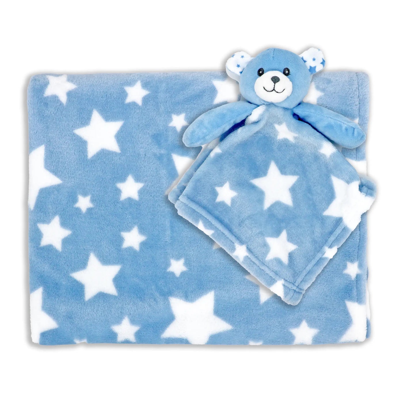 Animal Blanket And Nunu Set- Blue Bear