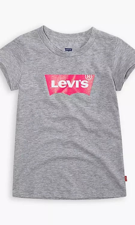 Levi's heather grey 2 pce graphic tee with pink short